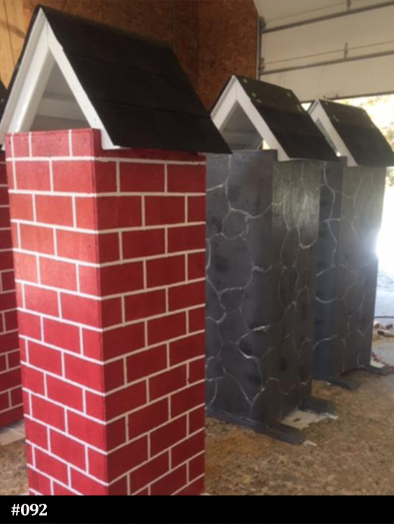 stone and brick veneer horse jump columns