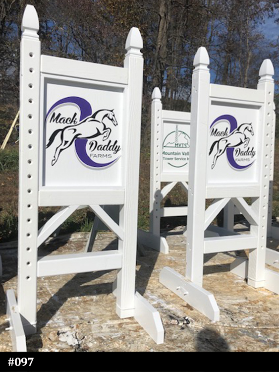 standards with Mack Daddy Farms logo