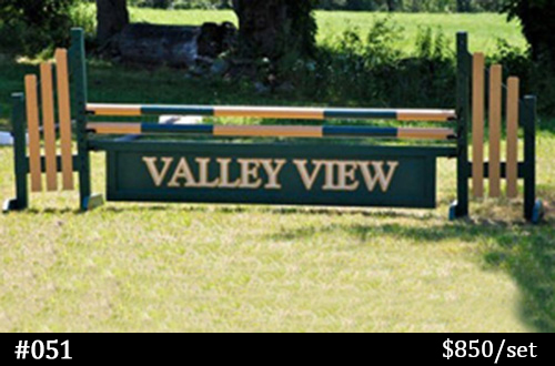 green and yellow Valley View horse jump