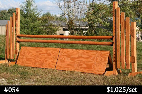 natural wood-stained horse jump