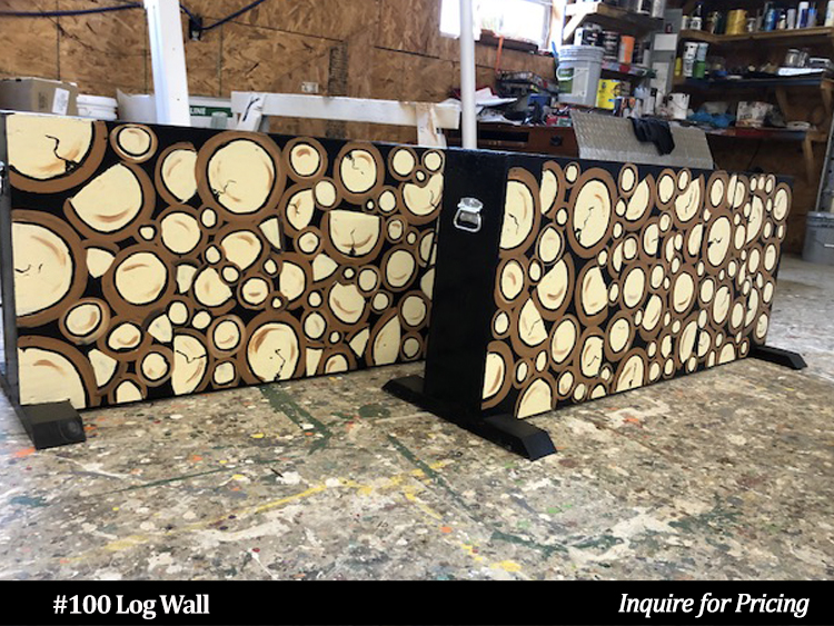 Log Wall style horse jump wall